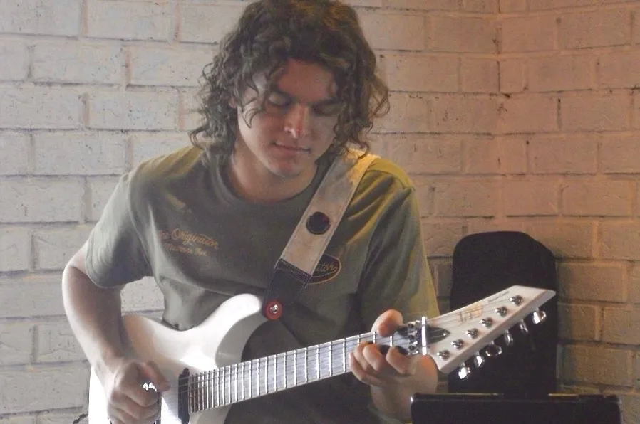 Guitarist performing live